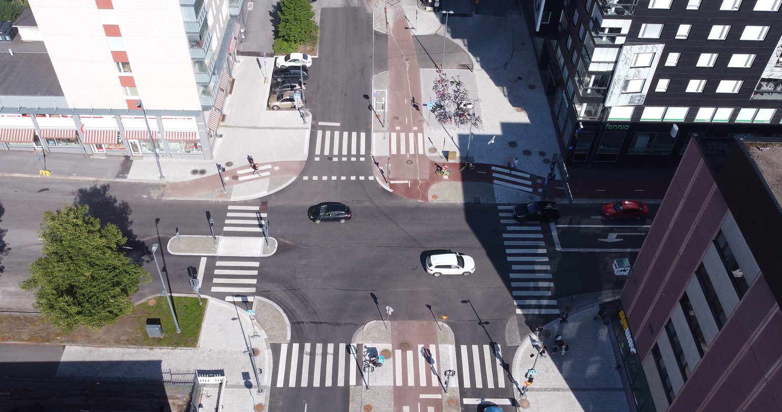 Intersection in Tampere, Finland